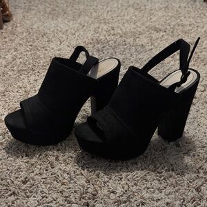 BAMBOO Black Platform Sandals